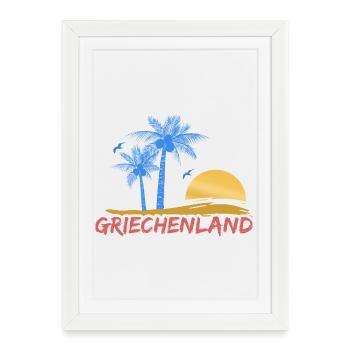 Grèce - Affiche encadrée (27 × 37 cm) - blanc - Devant
