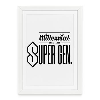 Millennial (Gen. Y) - Super Génération - Affiche encadrée (27 × 37 cm) - blanc - Devant
