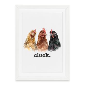 Des caquettes de poules drôles pour les amateurs de poulets - Affiche encadrée (27 × 37 cm) - blanc - Devant