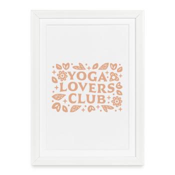 Club de groupe des amateurs de yoga esthétique beige - Affiche encadrée (27 × 37 cm) - blanc - Devant