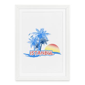 Plage d’Istanbul - Affiche encadrée (27 × 37 cm) - blanc - Devant