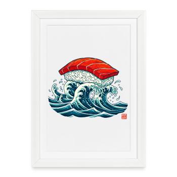 Sushi Nigiri on Ocean Wave Art - Framed poster (27 × 37 cm) - white - Front