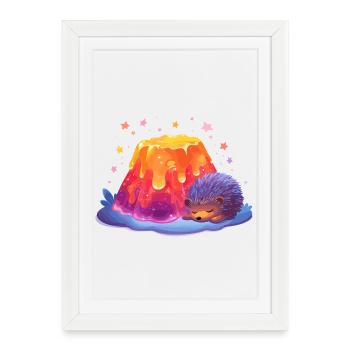 Lava Hill Cuddly Hedgehog - Framed poster (27 × 37 cm) - white - Front