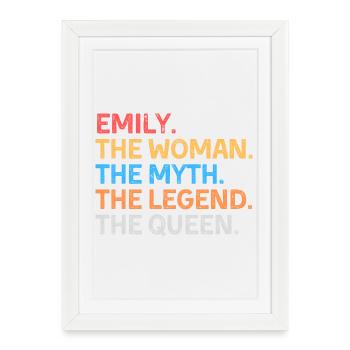 Emily The Woman The Myth The Legend The Queen - Framed poster (27 × 37 cm) - white - Front