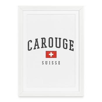 Carouge – Style suisse de Genève - Affiche encadrée (27 × 37 cm) - blanc - Devant