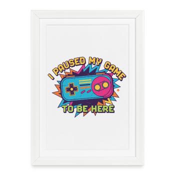 Retro Controller Meme Tee - Framed poster (27 × 37 cm) - white - Front
