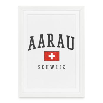 Emblème Suisse d’Aarau Vintage - Affiche encadrée (27 × 37 cm) - blanc - Devant