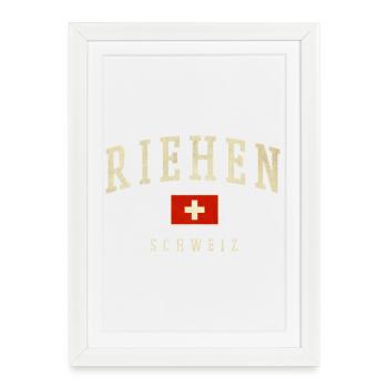Riehen – identité suisse du canton de Bâle - Affiche encadrée (27 × 37 cm) - blanc - Devant
