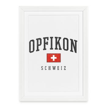 Opfikon – Swiss identity from Zurich - Framed poster (27 × 37 cm) - white - Front