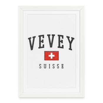Emblème Vevey Suisse - Affiche encadrée (27 × 37 cm) - blanc - Devant
