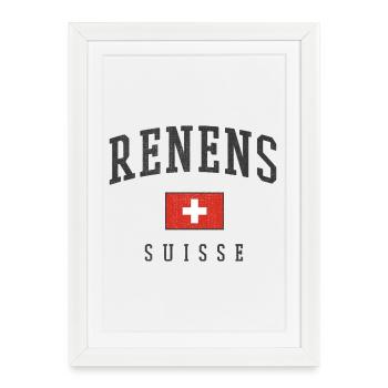 Renens – identité suisse du canton de Vaud - Affiche encadrée (27 × 37 cm) - blanc - Devant