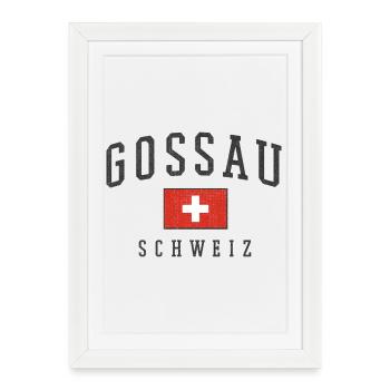 Logo vintage de Gossau en Suisse - Affiche encadrée (27 × 37 cm) - blanc - Devant