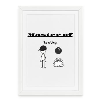 Master of Bowling - Framed poster (27 × 37 cm) - white - Front