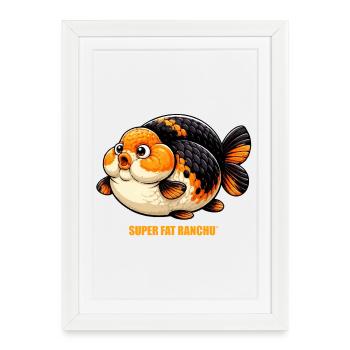 SUPER GROS RANCHU© Poisson rouge de haute qualité - Affiche encadrée (27 × 37 cm) - blanc - Devant