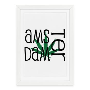 Amsterdam - Cannabis - Weed - Framed poster (27 × 37 cm) - white - Front