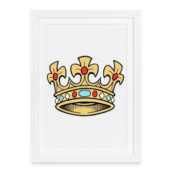 Crown Queen Queen - Framed poster (27 × 37 cm) - white - Front