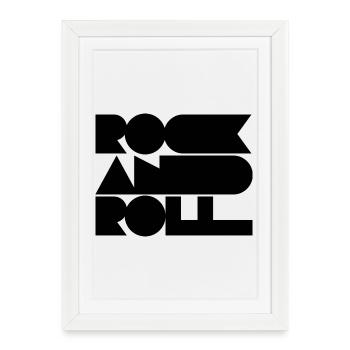 Conception du logo Rock and Roll - Affiche encadrée (27 × 37 cm) - blanc - Devant