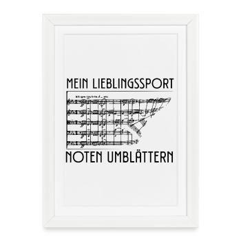 My Favorite Sport Sheet Music Turning Orchestra - Framed poster (27 × 37 cm) - white - Front