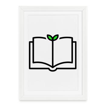 Livre : Apprentissage de la croissance des plantes - Affiche encadrée (27 × 37 cm) - blanc - Devant