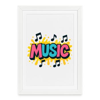 Colorful Music Pop Music Notes - Framed poster (27 × 37 cm) - white - Front