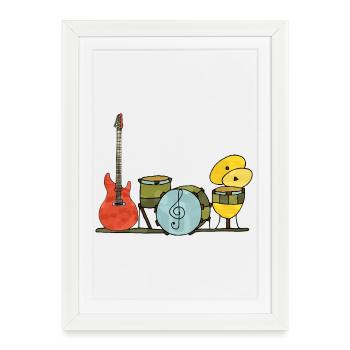Instruments de musique - Affiche encadrée (27 × 37 cm) - blanc - Devant