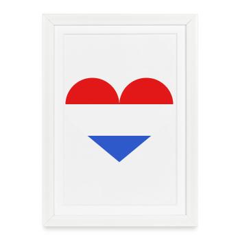 Luxembourg flag in the shape of a heart - Framed poster (27 × 37 cm) - white - Front