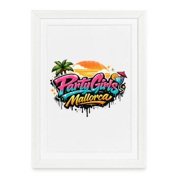 Graffiti des filles de la fête de Majorque - Affiche encadrée (27 × 37 cm) - blanc - Devant