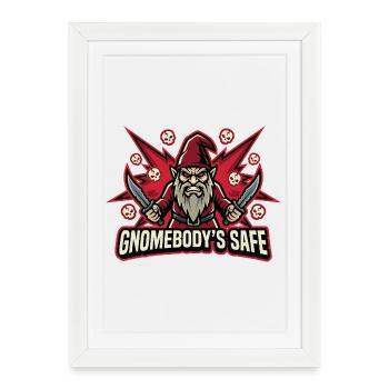 Evil Gnome, Dark Gnome, Goth Gnome, Funny Gnome - Framed poster (27 × 37 cm) - white - Front