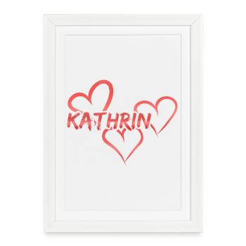 Kathrin as a first name - Framed poster (27 × 37 cm) - white - Front