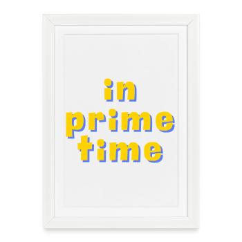 In Prime Time Retro 3D Typography - Framed poster (27 × 37 cm) - white - Front