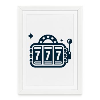 Retro Slot 777 Neon - Affiche encadrée (27 × 37 cm) - blanc - Devant