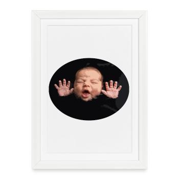 Silhouette du bébé Black Night - Affiche encadrée (27 × 37 cm) - blanc - Devant