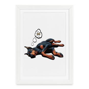 Doberman Doberman Propriétaire Doberman Lovers - Affiche encadrée (27 × 37 cm) - blanc - Devant