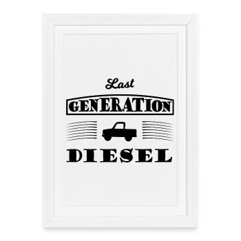 Diesel et cylindrée - Affiche encadrée (27 × 37 cm) - blanc - Devant