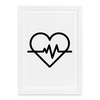 rythme cardiaque - Affiche encadrée (27 × 37 cm) - blanc - Devant