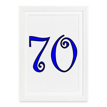 70. 70 YEARS. 70th ANNIVERSARY. 70 YEARS ANNIVERSARY. - Framed poster (27 × 37 cm) - white - Front