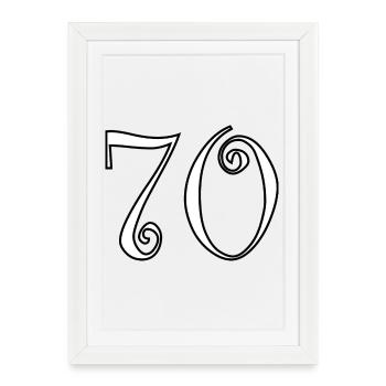 70. 70 YEARS. 70th ANNIVERSARY. 70 YEARS ANNIVERSARY. - Framed poster (27 × 37 cm) - white - Front