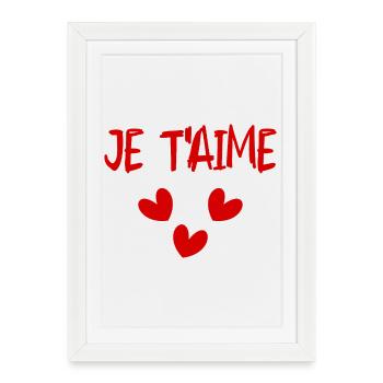 JE T'AIME. COUPLE. JUST MARRIED. EVJF - Affiche encadrée (27 × 37 cm) - blanc - Devant