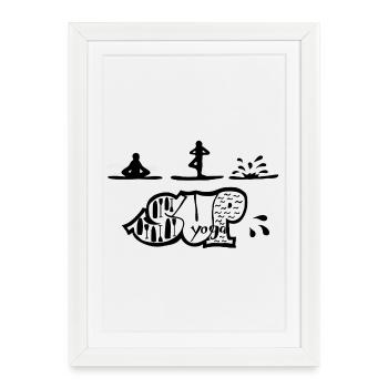 SUP yoga - Affiche encadrée (27 × 37 cm) - blanc - Devant