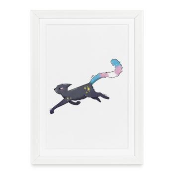 Cute cat trans pride - Framed poster (27 × 37 cm) - white - Front