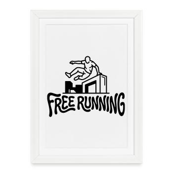 coureur libre - Affiche encadrée (27 × 37 cm) - blanc - Devant