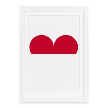 Indonesian flag in the shape of a heart - Framed poster (27 × 37 cm) - white - Front