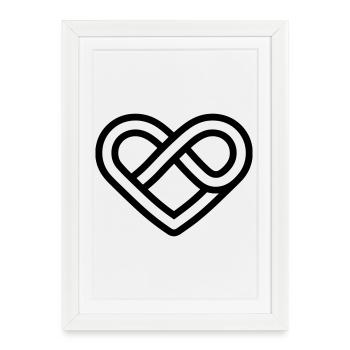 cœur infini - Affiche encadrée (27 × 37 cm) - blanc - Devant