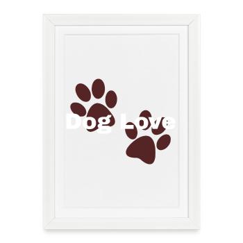 Amour du Chien – Paire Pattes - Affiche encadrée (27 × 37 cm) - blanc - Devant