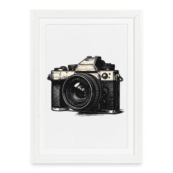 Vintage Camera Illustration - Framed poster (27 × 37 cm) - white - Front