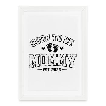 Future Maman 2026 Cadeau Grossesse - Affiche encadrée (27 × 37 cm) - blanc - Devant