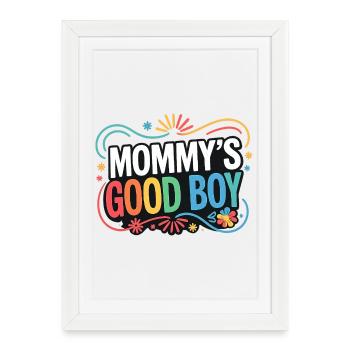 Le bon garçon de maman - Dicton rétro du garçon à maman - Affiche encadrée (27 × 37 cm) - blanc - Devant