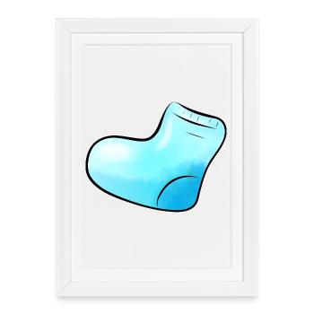 blue sock - Framed poster (27 × 37 cm) - white - Front