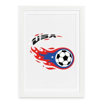 Football Soccer USA Fireball Comet Fan Shirt - Framed poster (27 × 37 cm) - white - Front