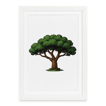 Illustration d’arbre forestier - Affiche encadrée (27 × 37 cm) - blanc - Devant